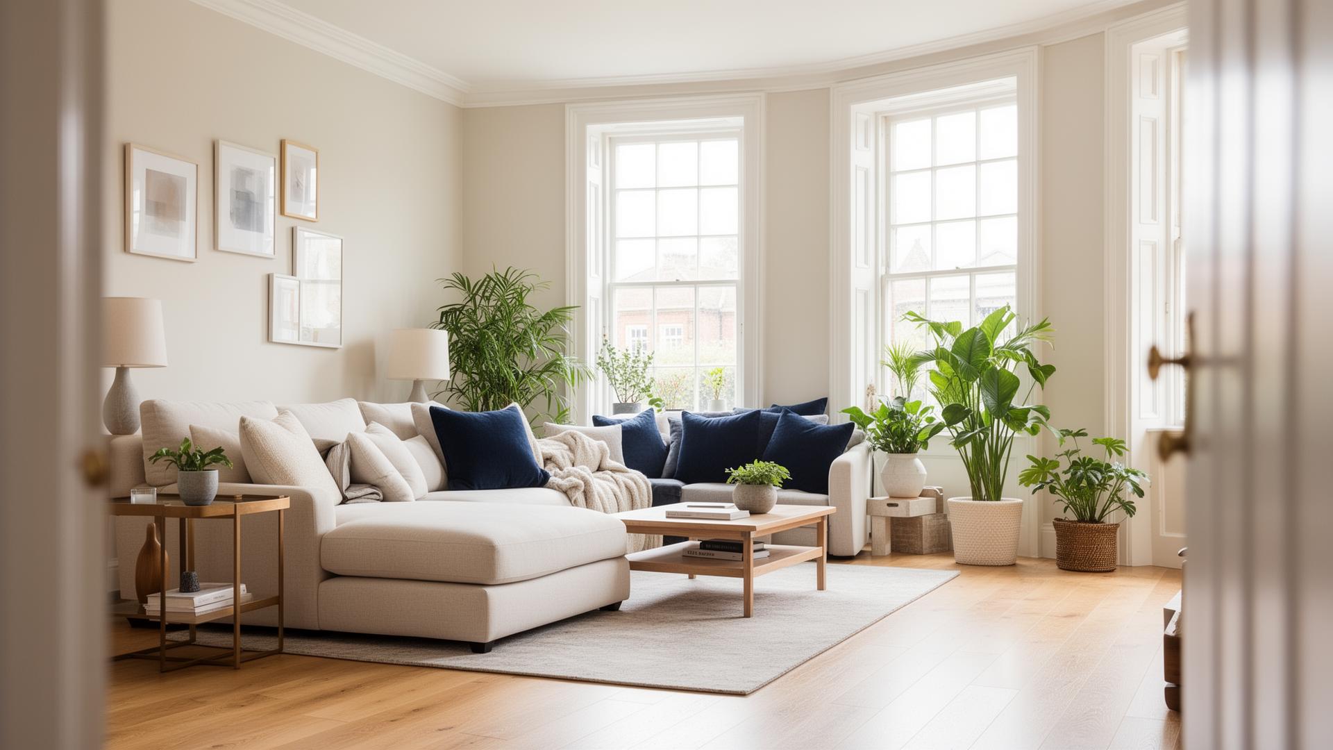 Bright modern UK living room